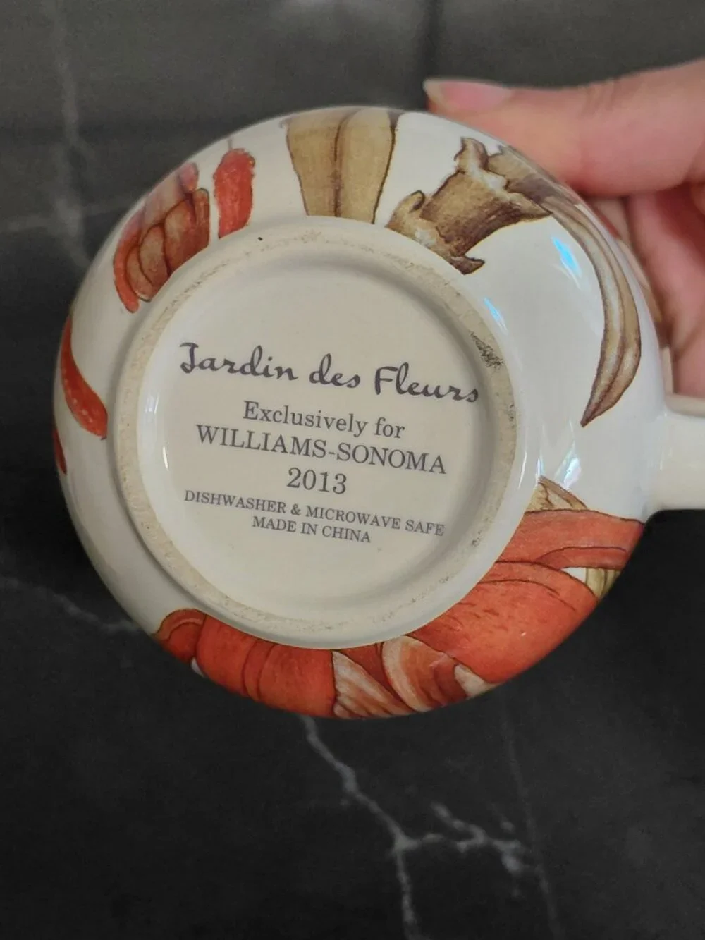Two Williams Sonoma “Jardin Des Fleurs” Coffee Cups